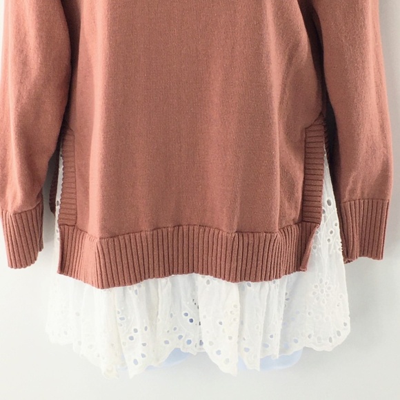 Roller Rabbit Womens Sweater Cashmere Blend 2fer Mock Neck 3/4 Sleeve Sz M - Picture 4 of 11